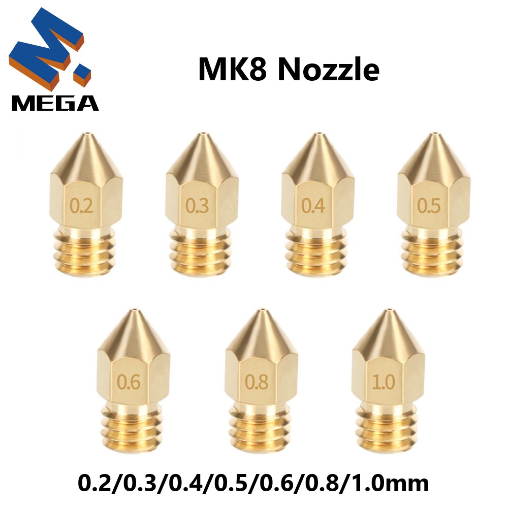 3D Printing Ender - MK8 mosiężna dysza 0.2/0.3/0.35/0.4/0.5/0.6/0.8/1.0mm wytłaczarka głowica