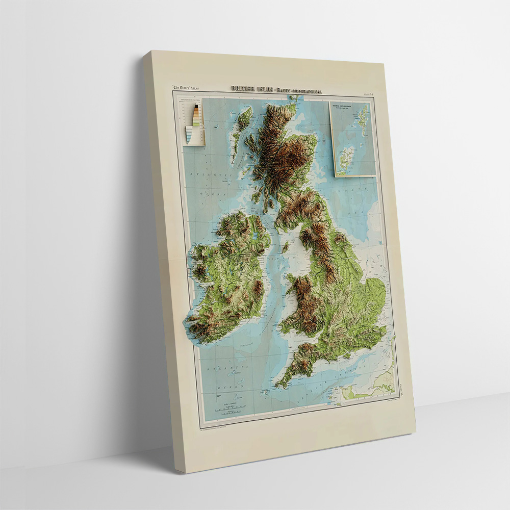 3D Printing Wall - Mapa 3D z reliefem z 1922