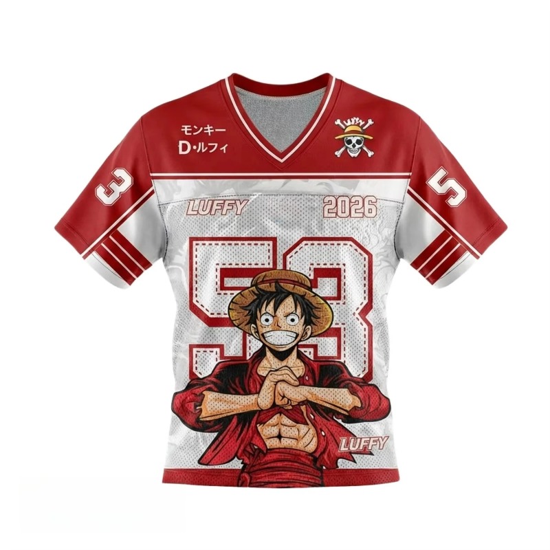 3D Printing Luffy - Koszulka One Piece Słomkowy Kapelusz Luffy
