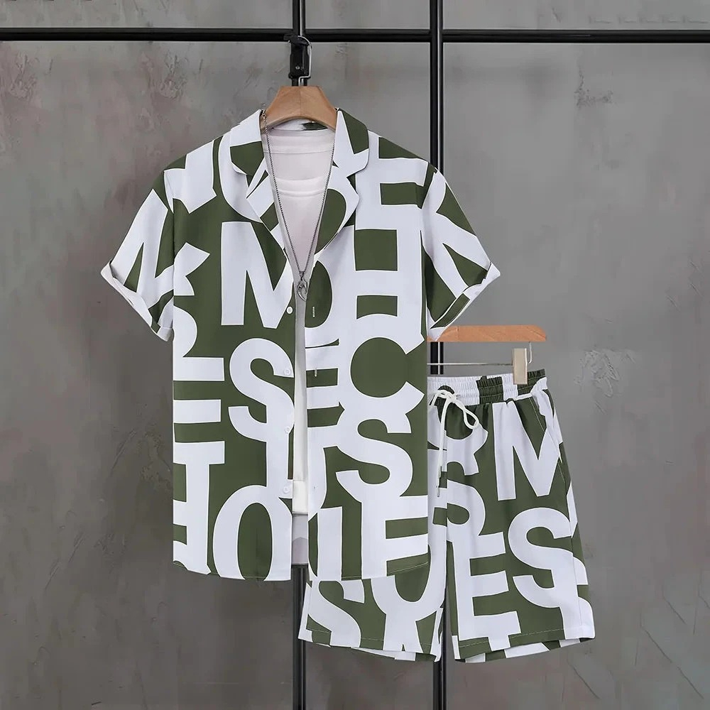 3D Printing Jersey - Luksusowy letni zestaw męski: koszula z