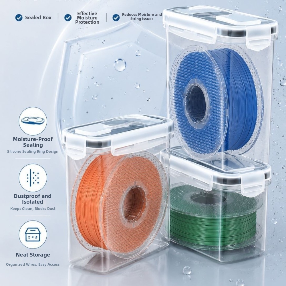 3D Printing With Pp - Przezroczysty pojemnik na filament, pyłoszczelny, hermetyczny,