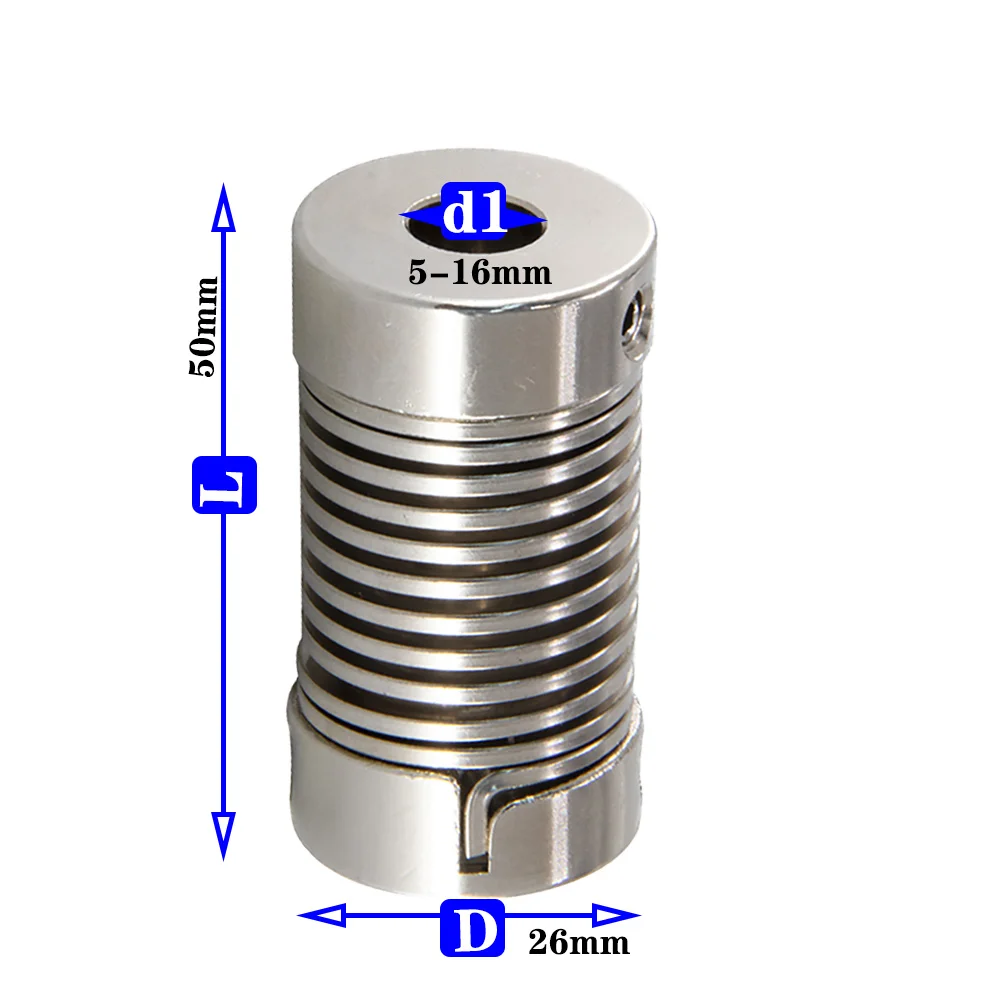 Lead Screw Stepper - Elastyczne sprzęgło sprężynowe D26L50 ze stopu