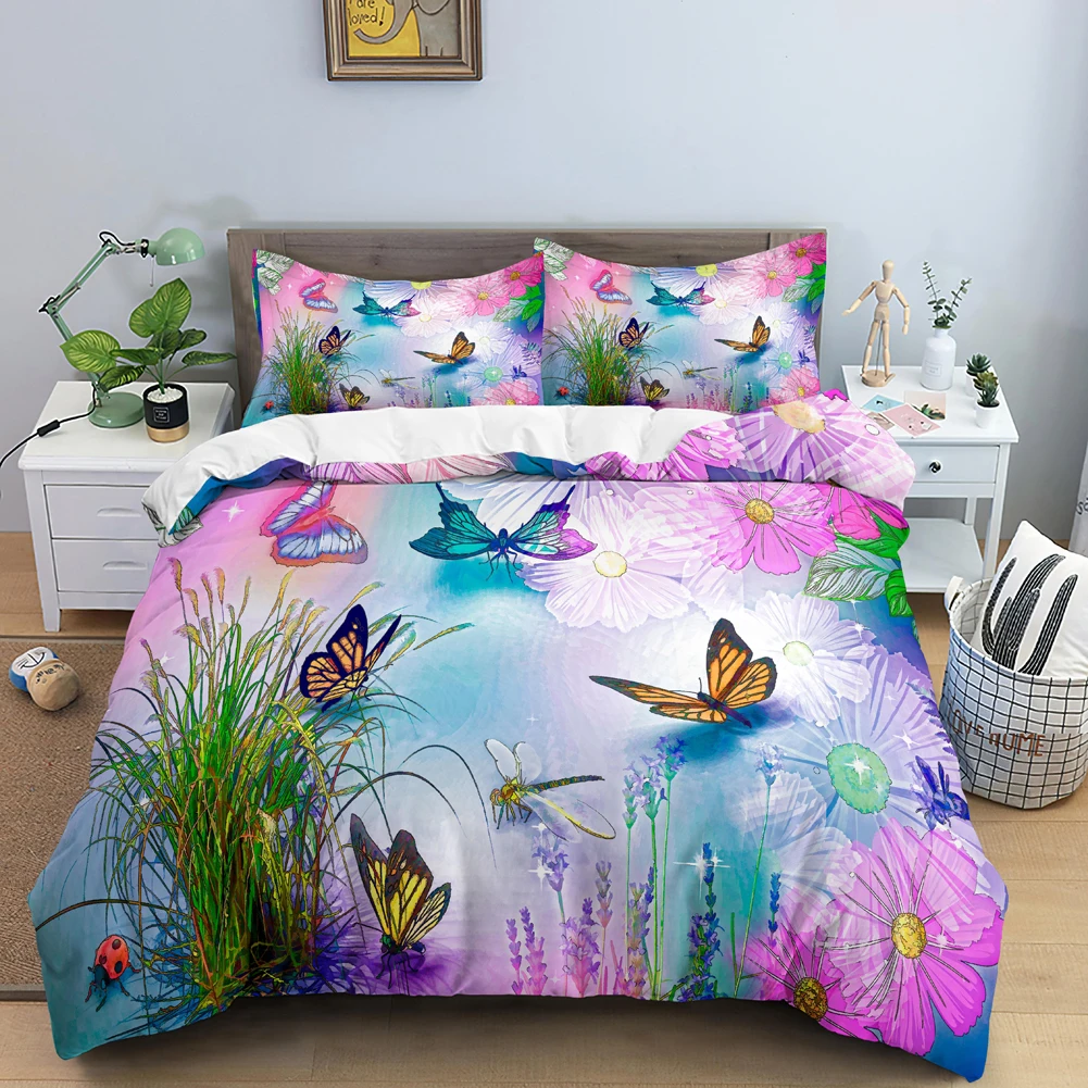 3D Printing Quilting - Zestaw pościeli Butterfly 3D Flower Duvet