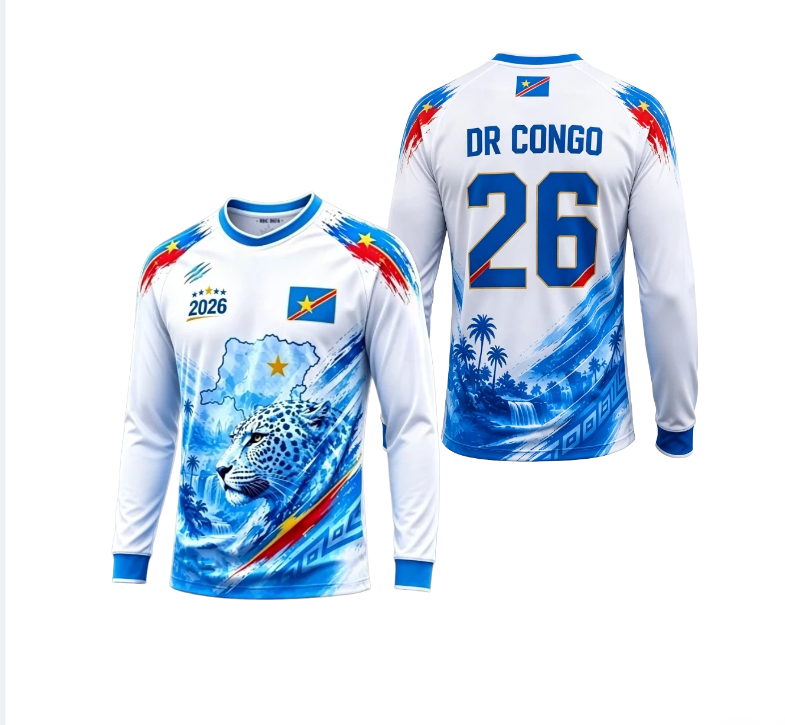 3D Printing Jersey - 2026 Congo koszulka z długim rękawem