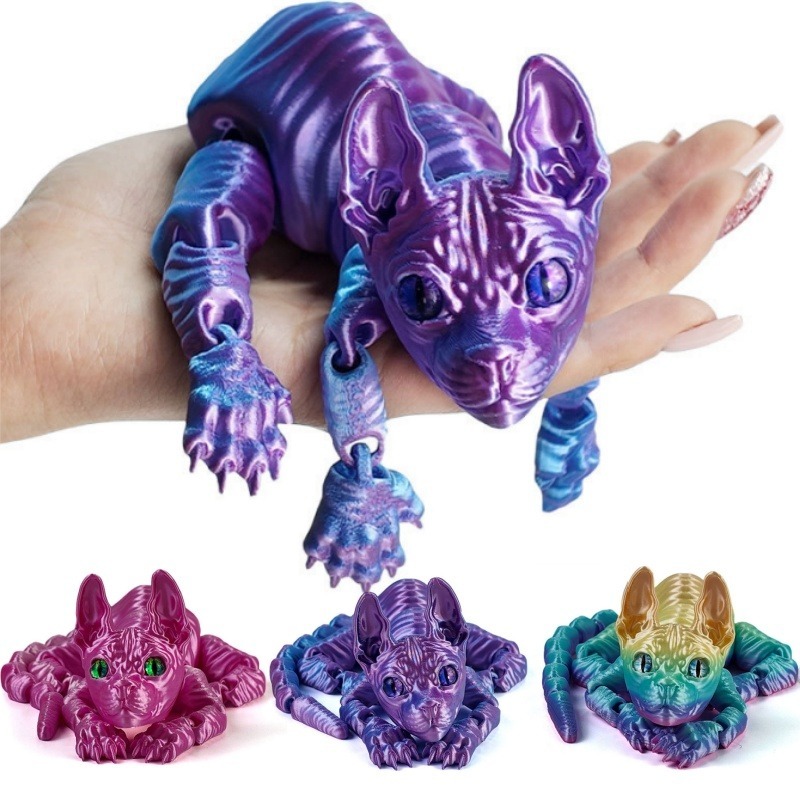 3D Printing Xmas - Drukowana w 3D figurka kota Sphynx,