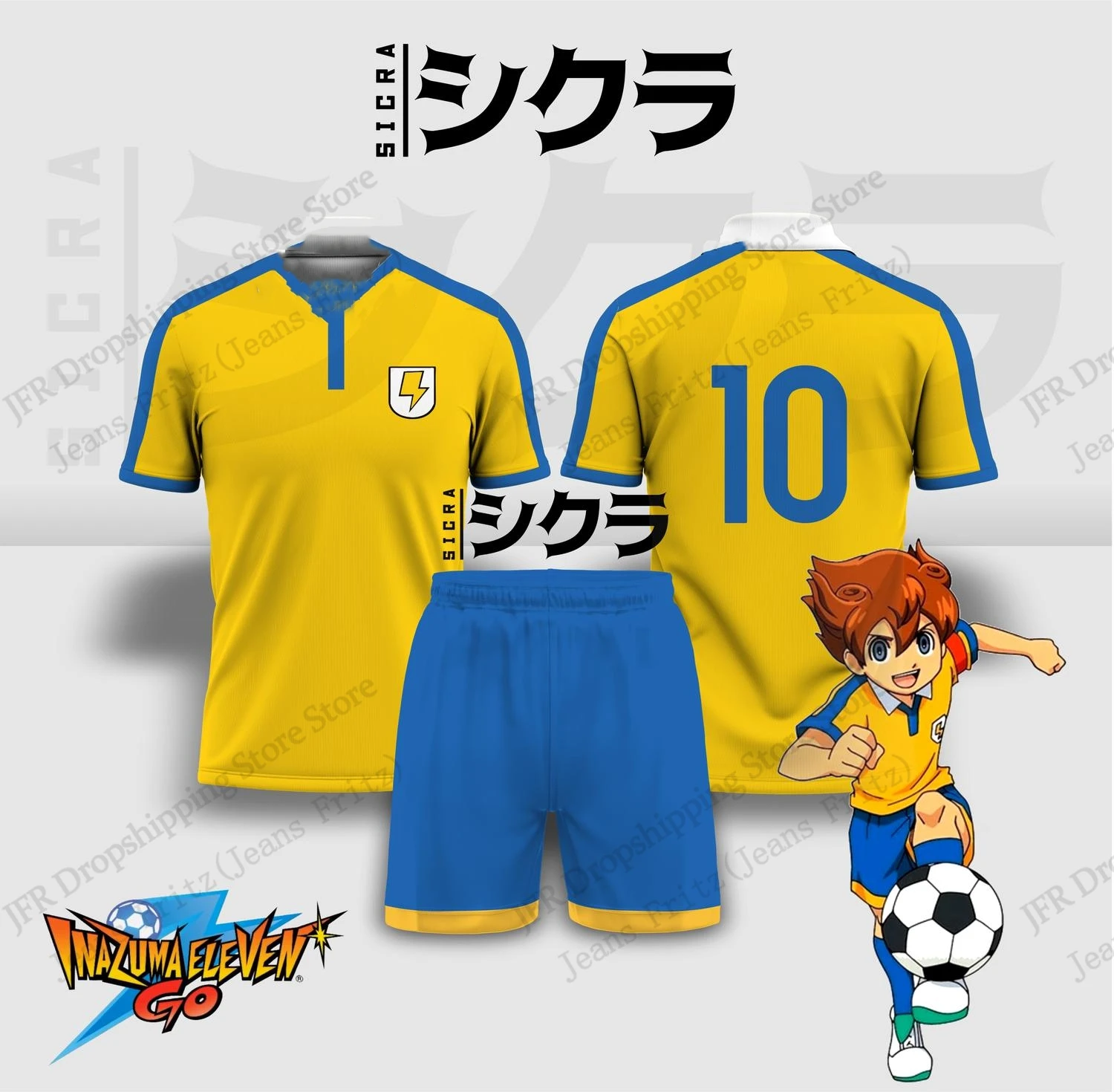 3D Printing Jersey - Zestaw Koszulka i Spodenki Inazuma Eleven