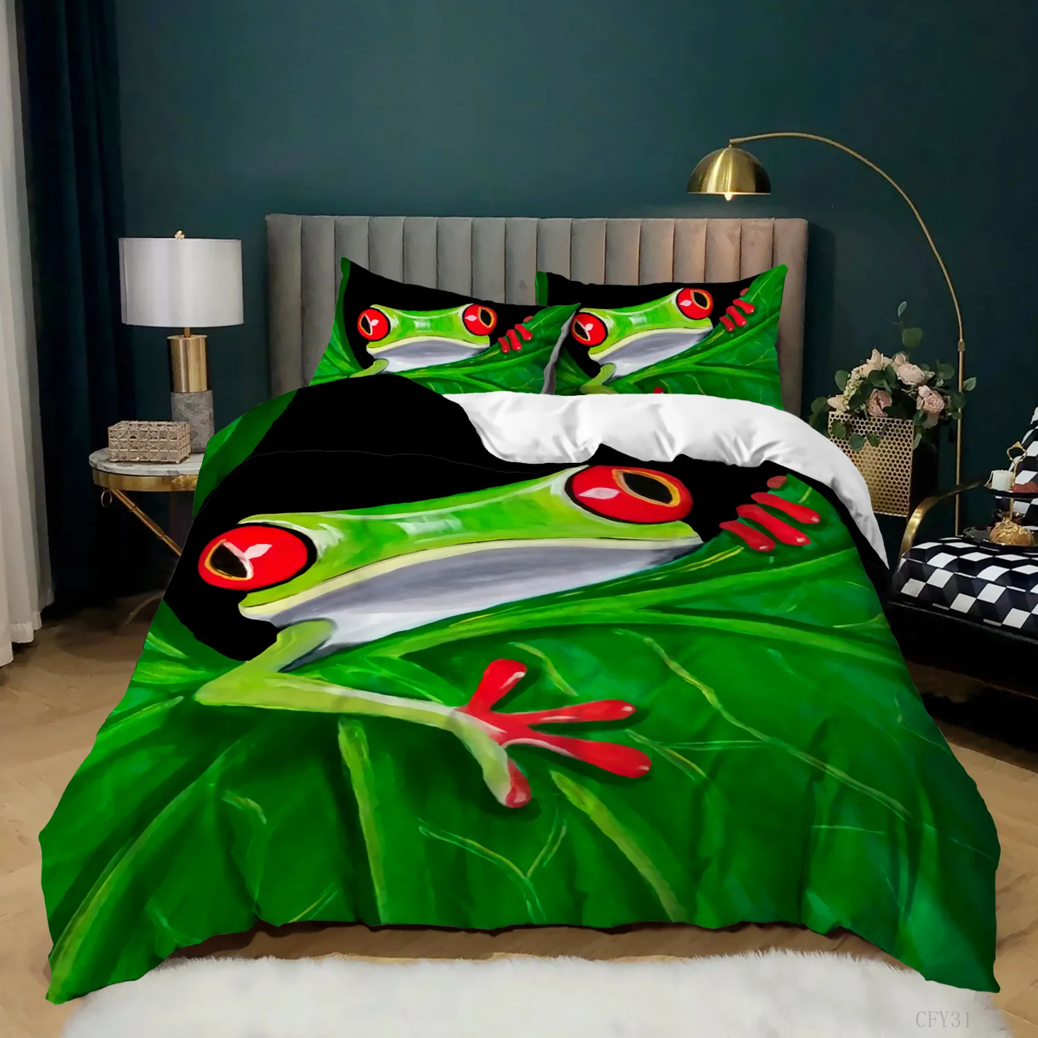 3D Printing Quilting - Zestaw kołdry z żabą King Size