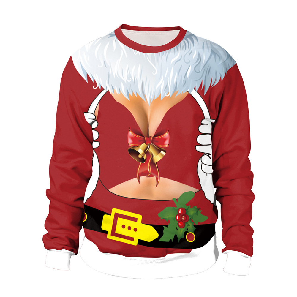 Męska Damska Bluza z Okrągłym  – 3D Printing Xmas recenzja i cena