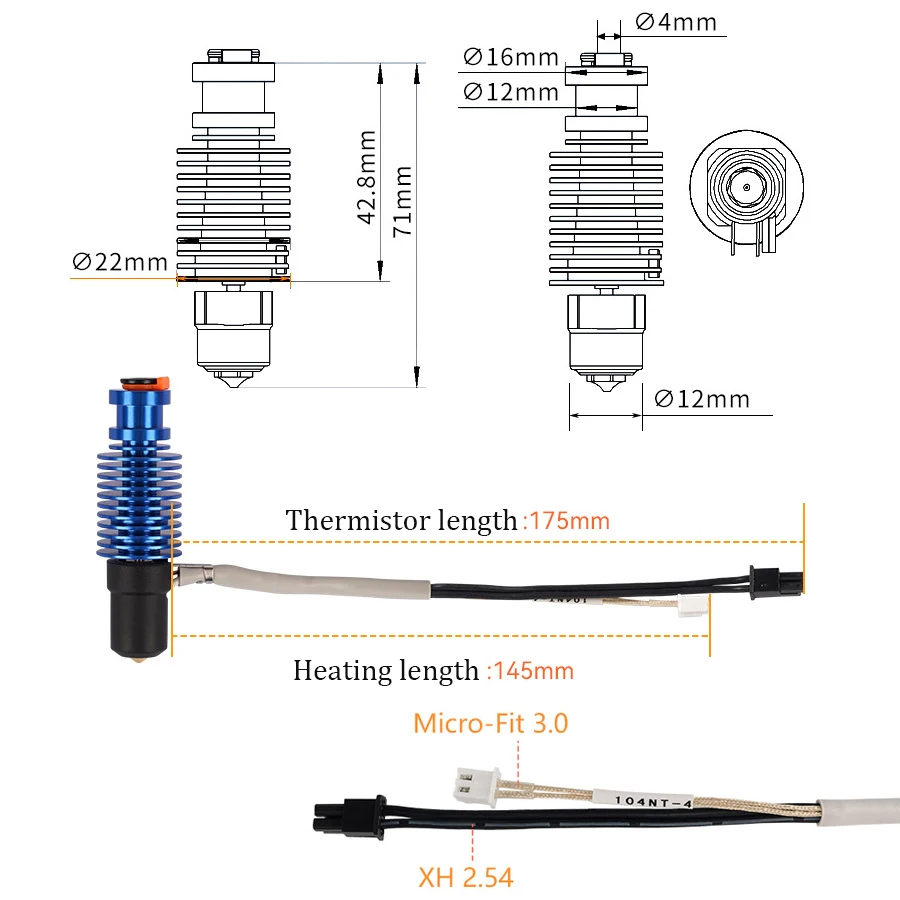 Volcano Hotend E3D V6 24V 50W  – 3D Printing Ender recenzja i cena