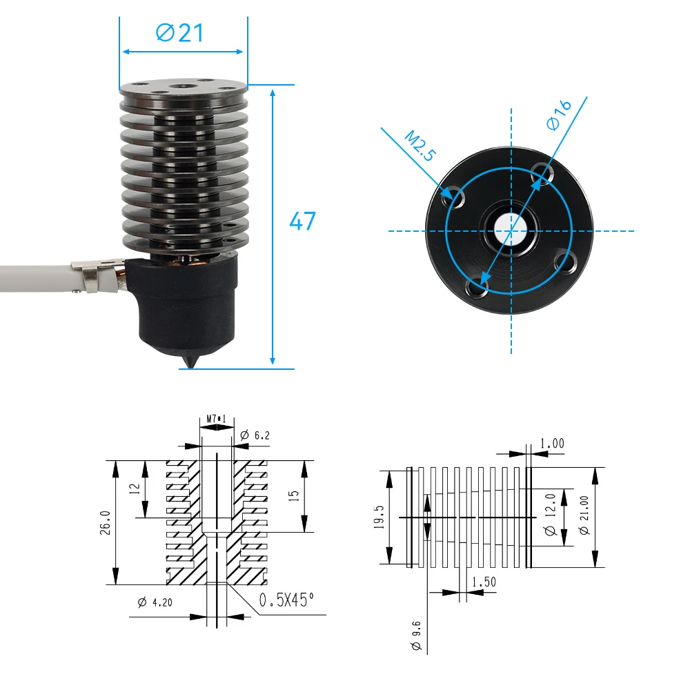 Volcano Hotend E3D V6 24V 50W  – 3D Printing Ender recenzja i cena